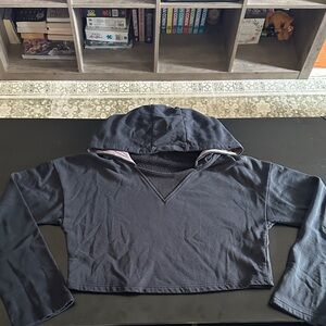 Black Cropped Hoodie